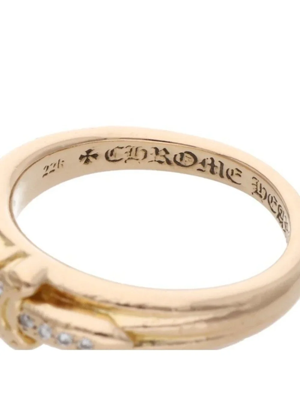 Chrome Hearts 22k Baby Clsc P D 22k Classic Dagger Pave Diamond Gold Ring